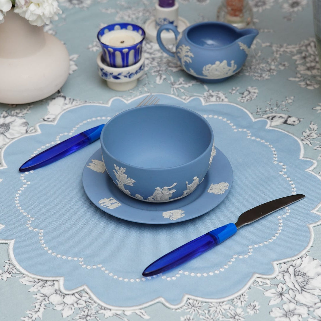 Harmony Blue Round Fabric Placemat
