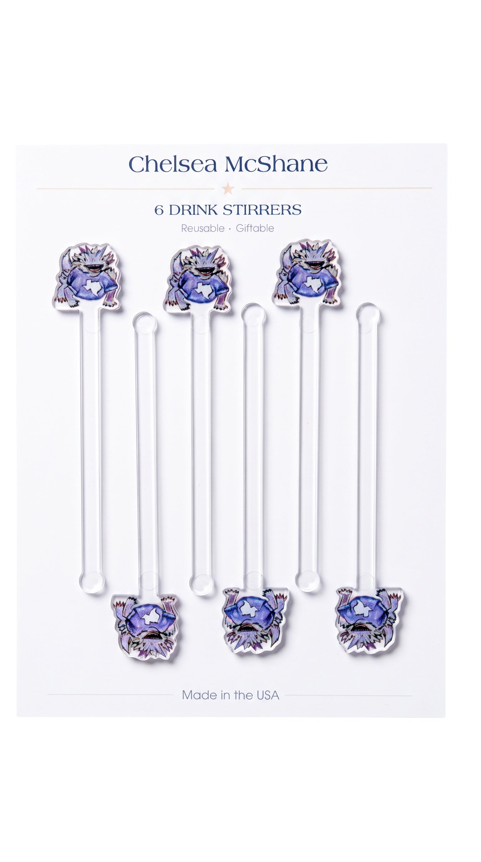 HORNED FROG DRINK STIRRERS