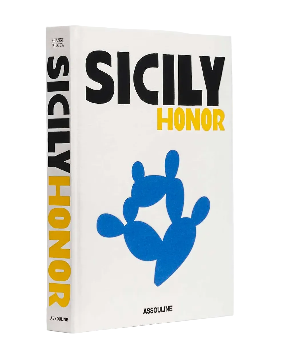 Book titled 'Sicily Honor' with a blue abstract design on a white background