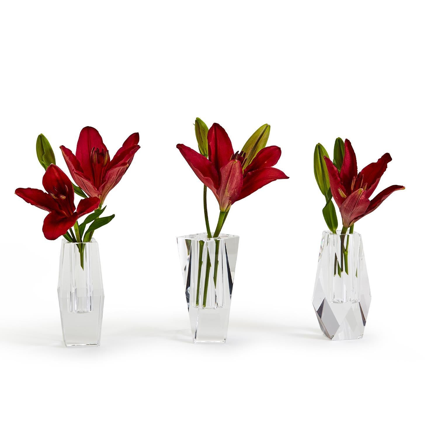Faceted Crystal Glass Vase