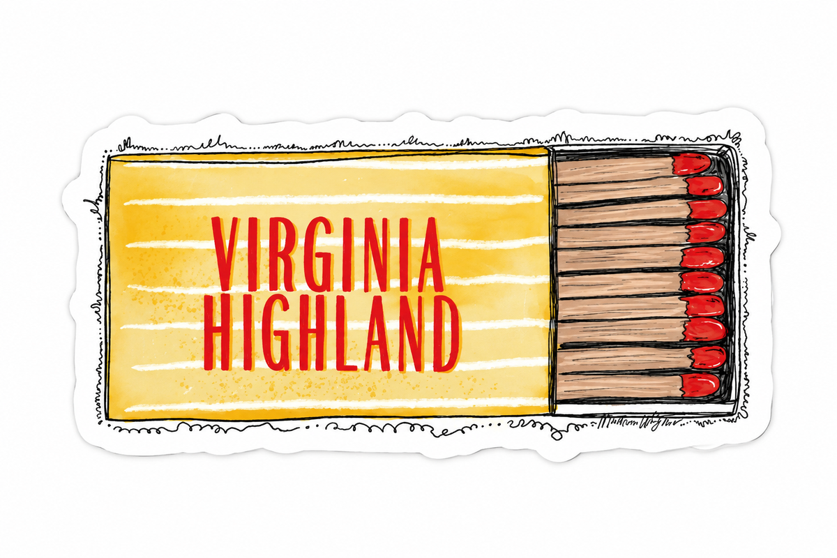 Virginia Highland Matchbook Sticker
