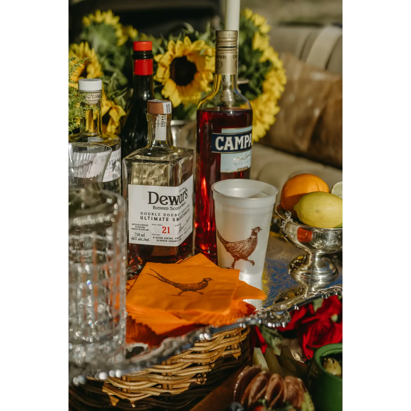 Pheasant Strut Orange Cocktail Napkins