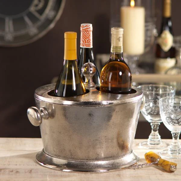 Raw Aluminum 3 Bottle Wine Holder