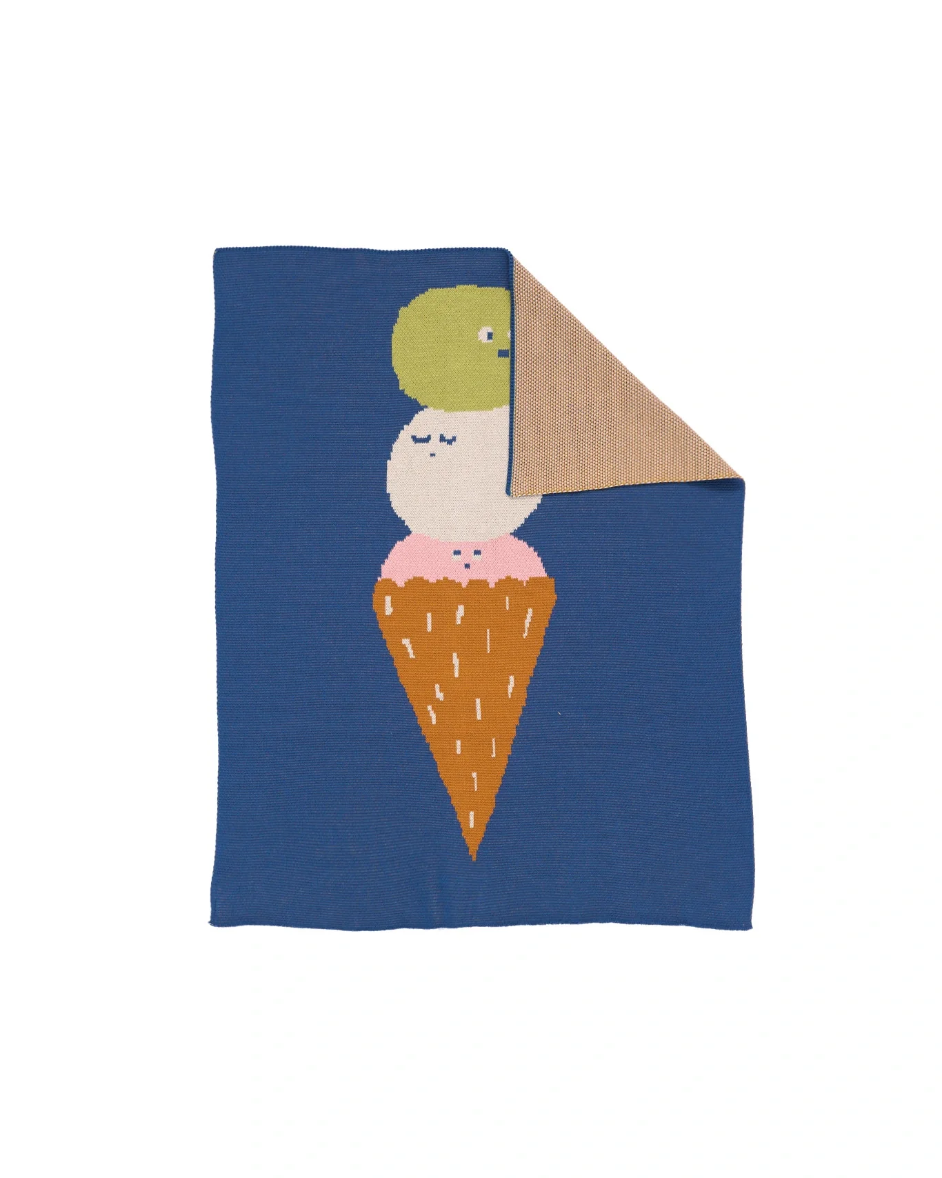 Ice Cream Knit Mini Blanket - Mint