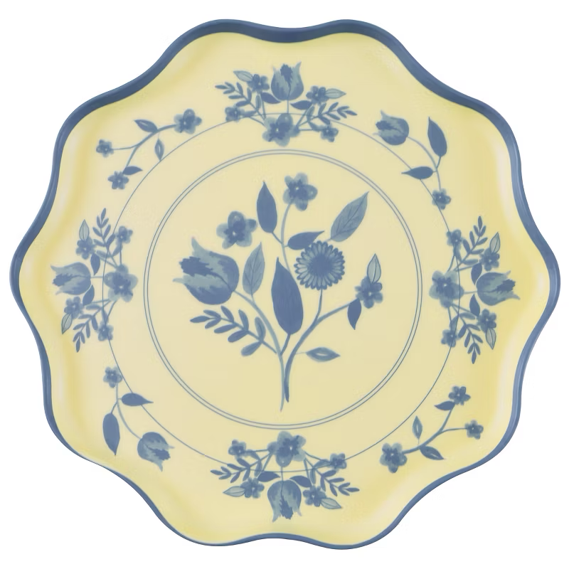 Melamine Botanical Dinner Plates - Set of 4