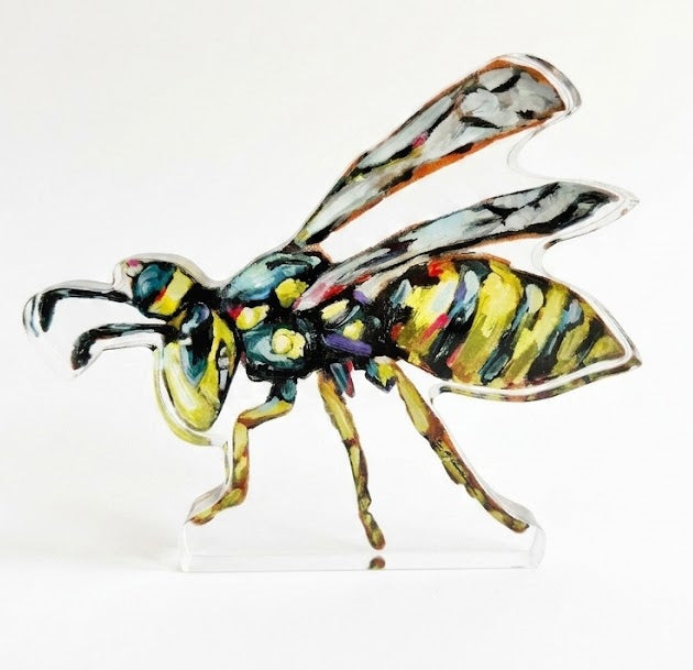 Colorful wasp illustration on a white background