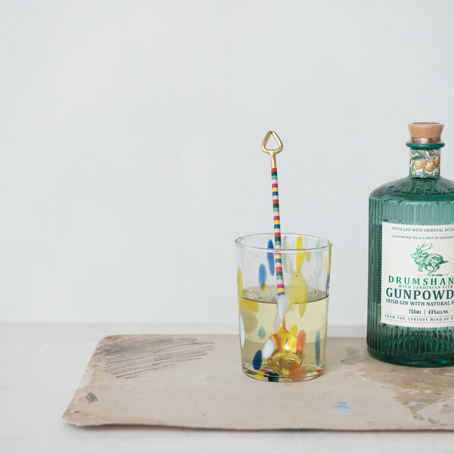 Striped Stainless Steel Cocktail Spoon