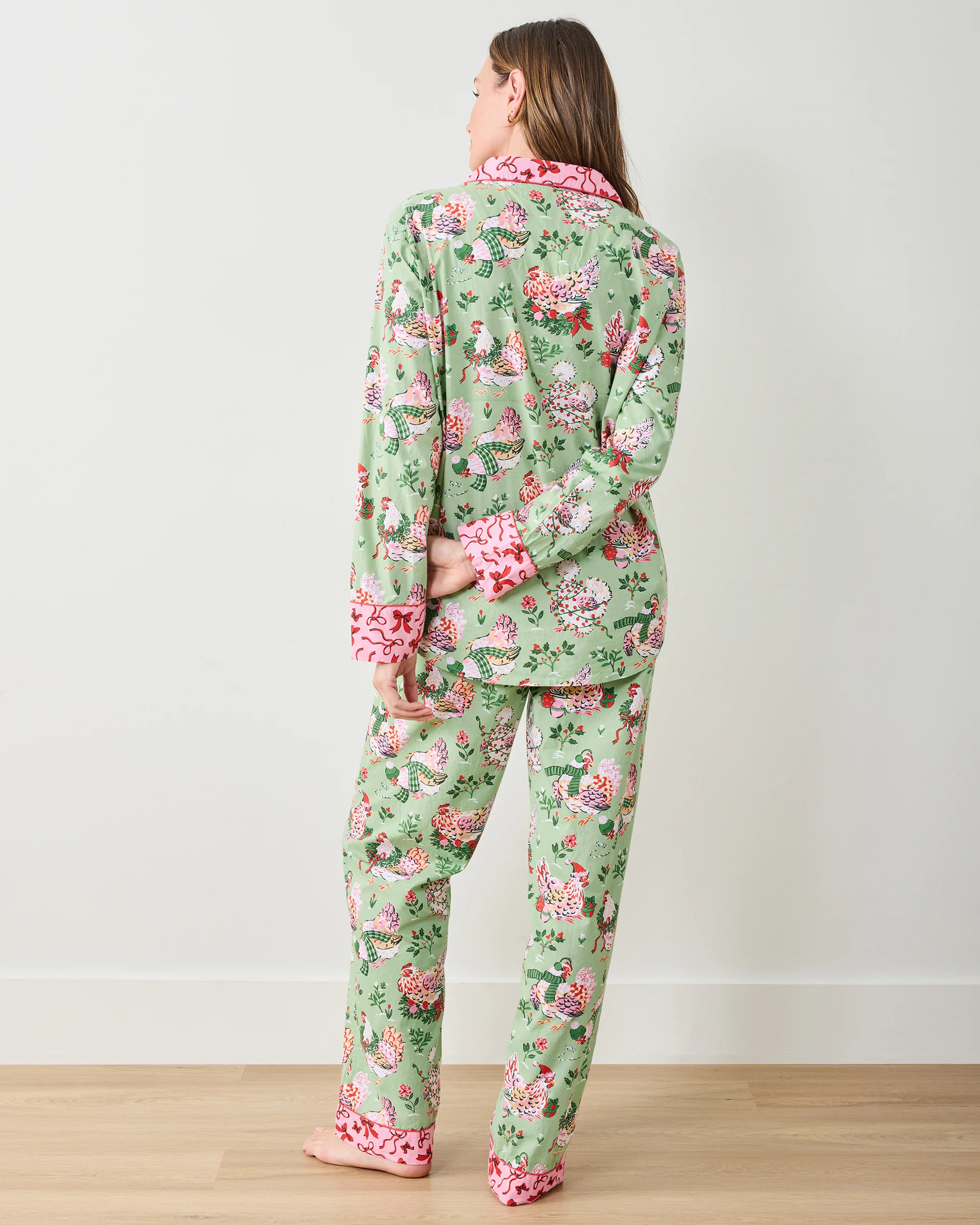 Holiday Hens Long PJ Set