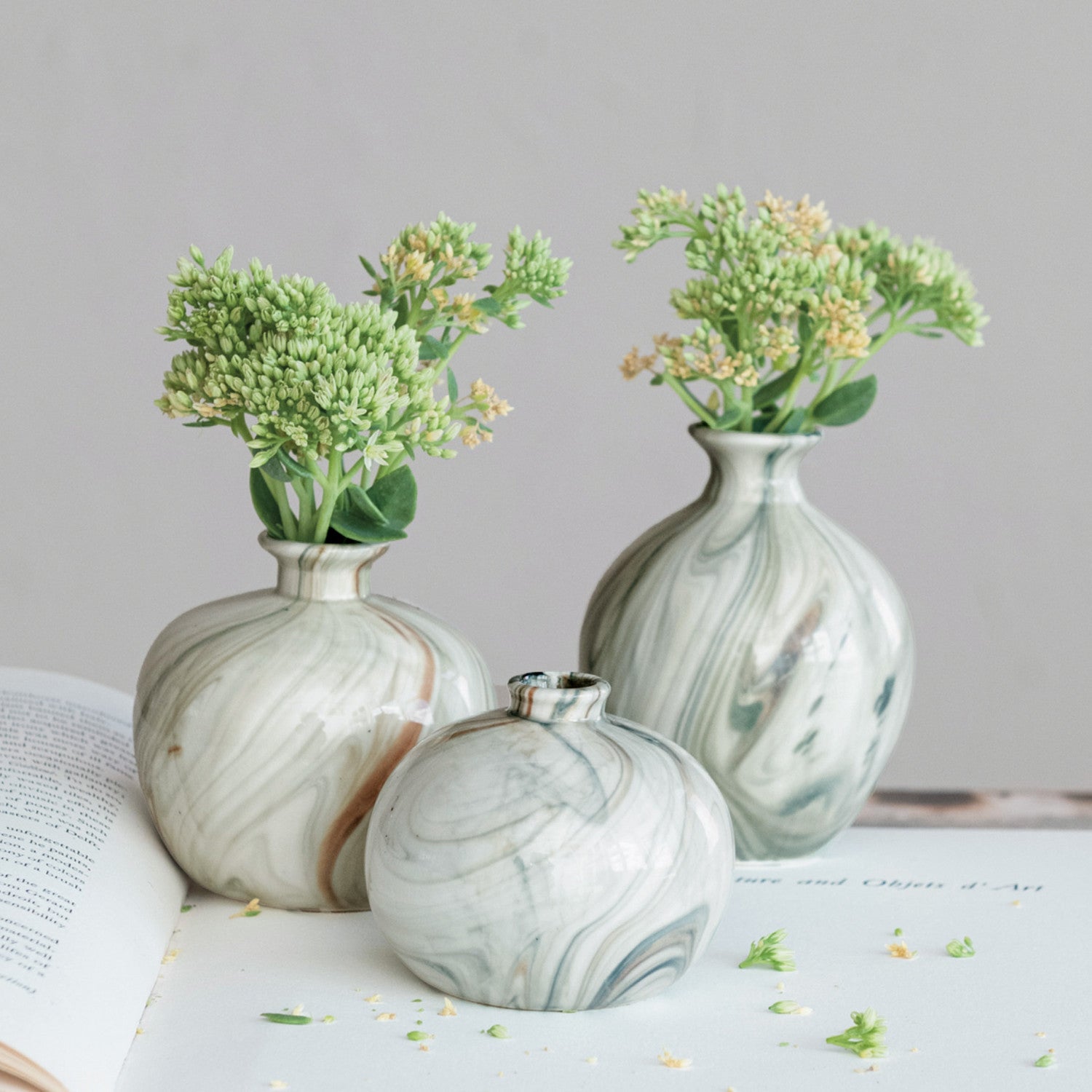 Marbled Stoneware Vases