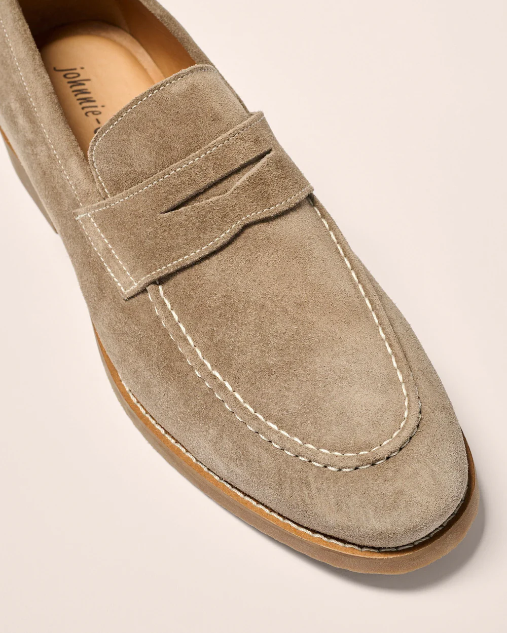 J-Flex Suede Penny Loafer - Stone