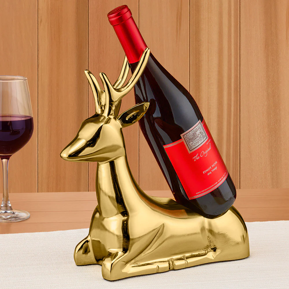 Gold Reindeer Bottle Holder