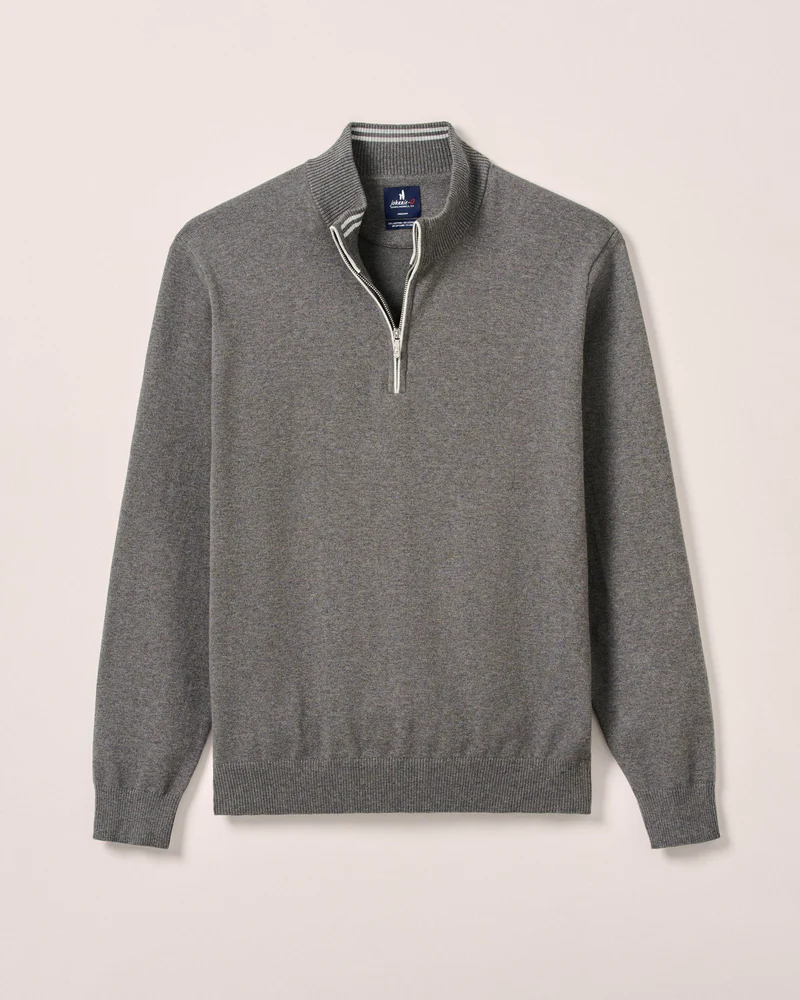 Desmond Plaited Cotton Blend 1/4 Zip Sweater