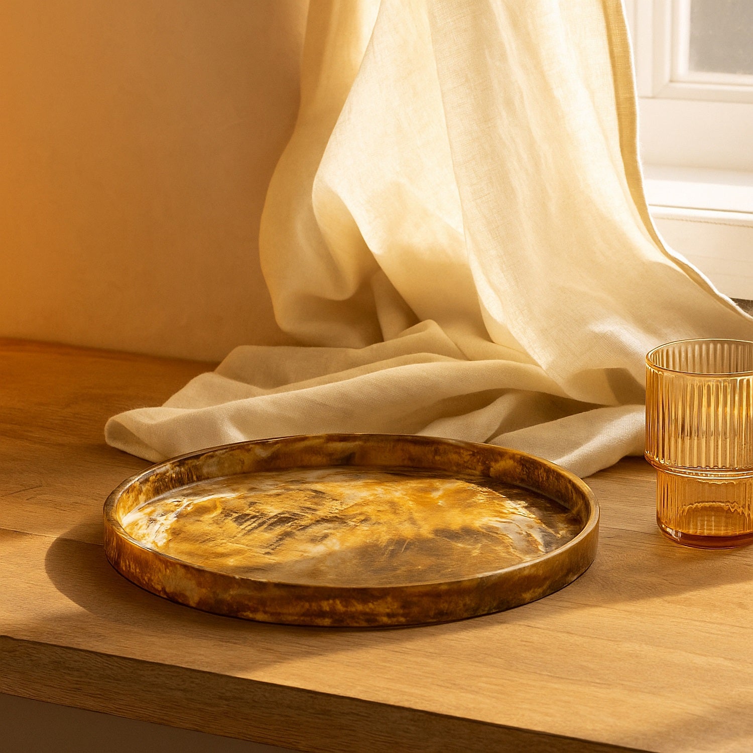 Tortoiseshell Large Round Tray