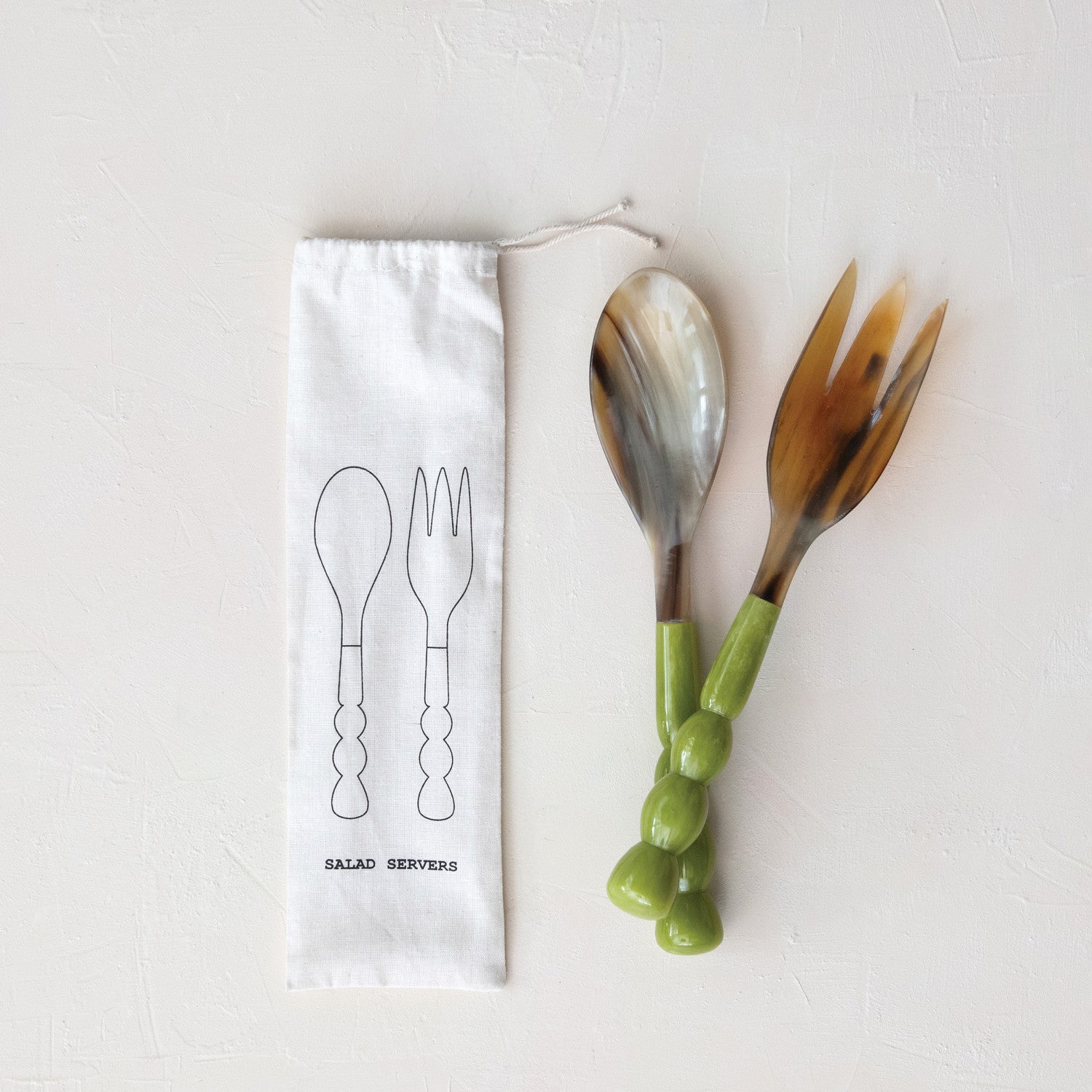 Resin Horn Salad Servers