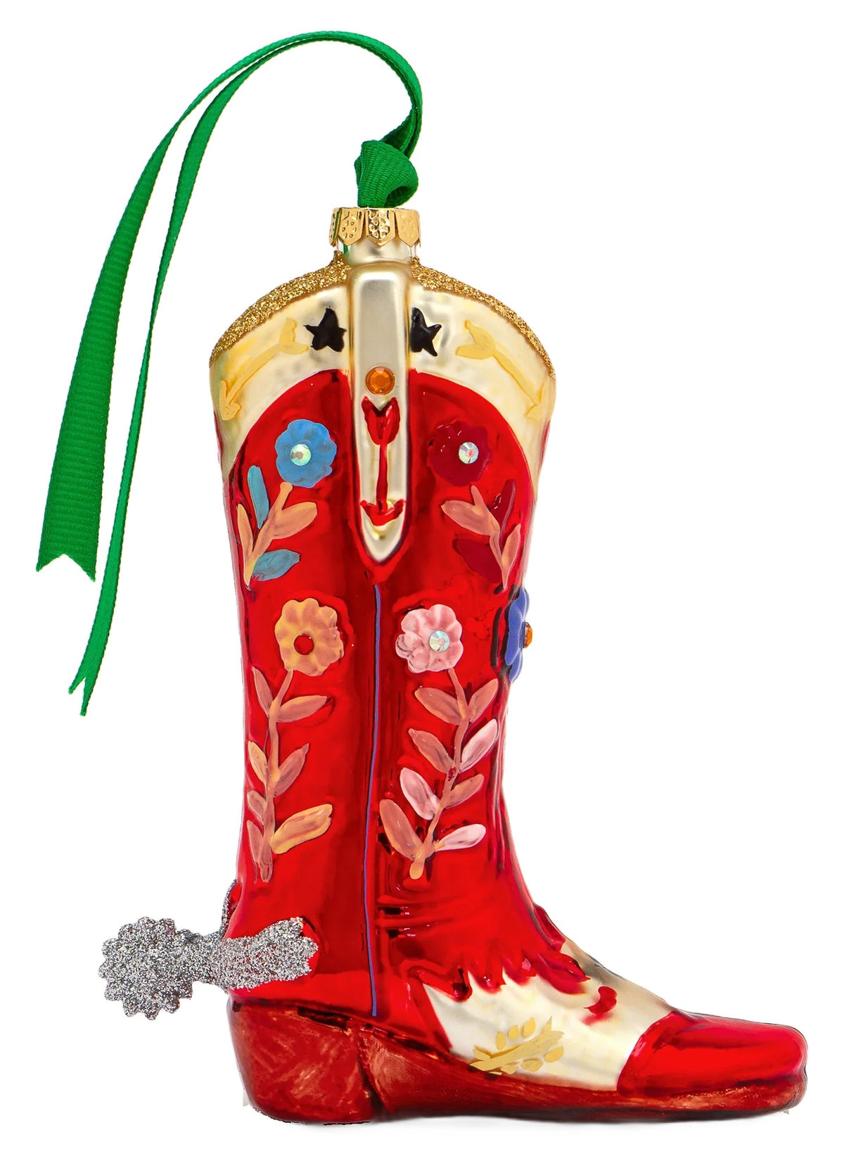 Red Rhinestone Cowboy Boot Ornament