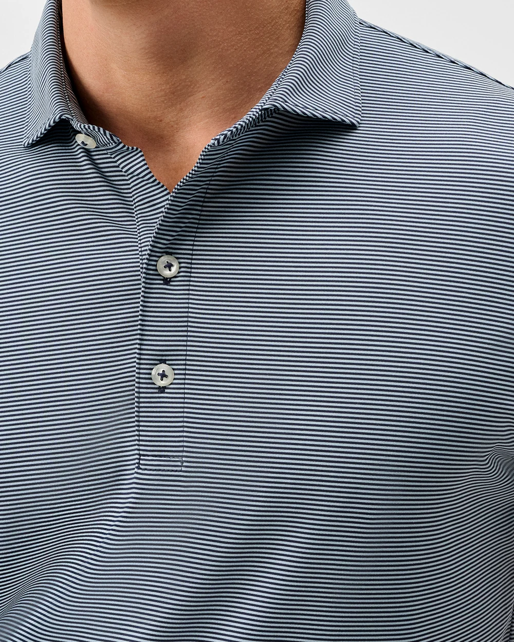 Lyndon Stripe Performance Jersey Polo