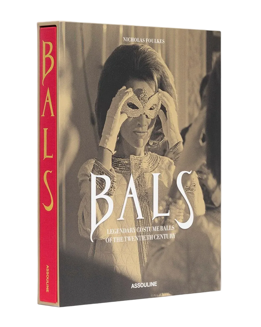 Book cover of 'BALS' with a black and white photo of a woman and red spine on a white background