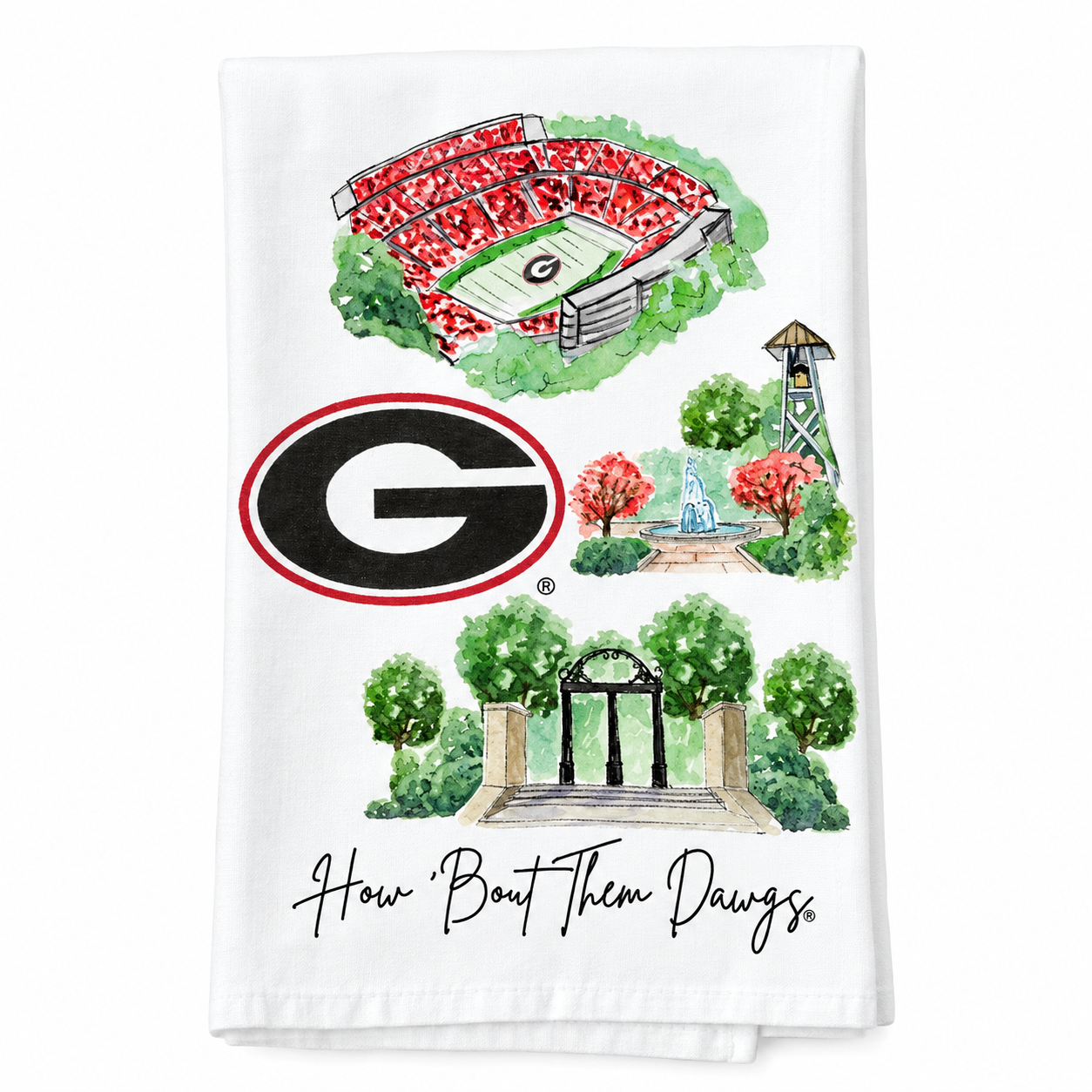Georgia Landmark Tea Towel