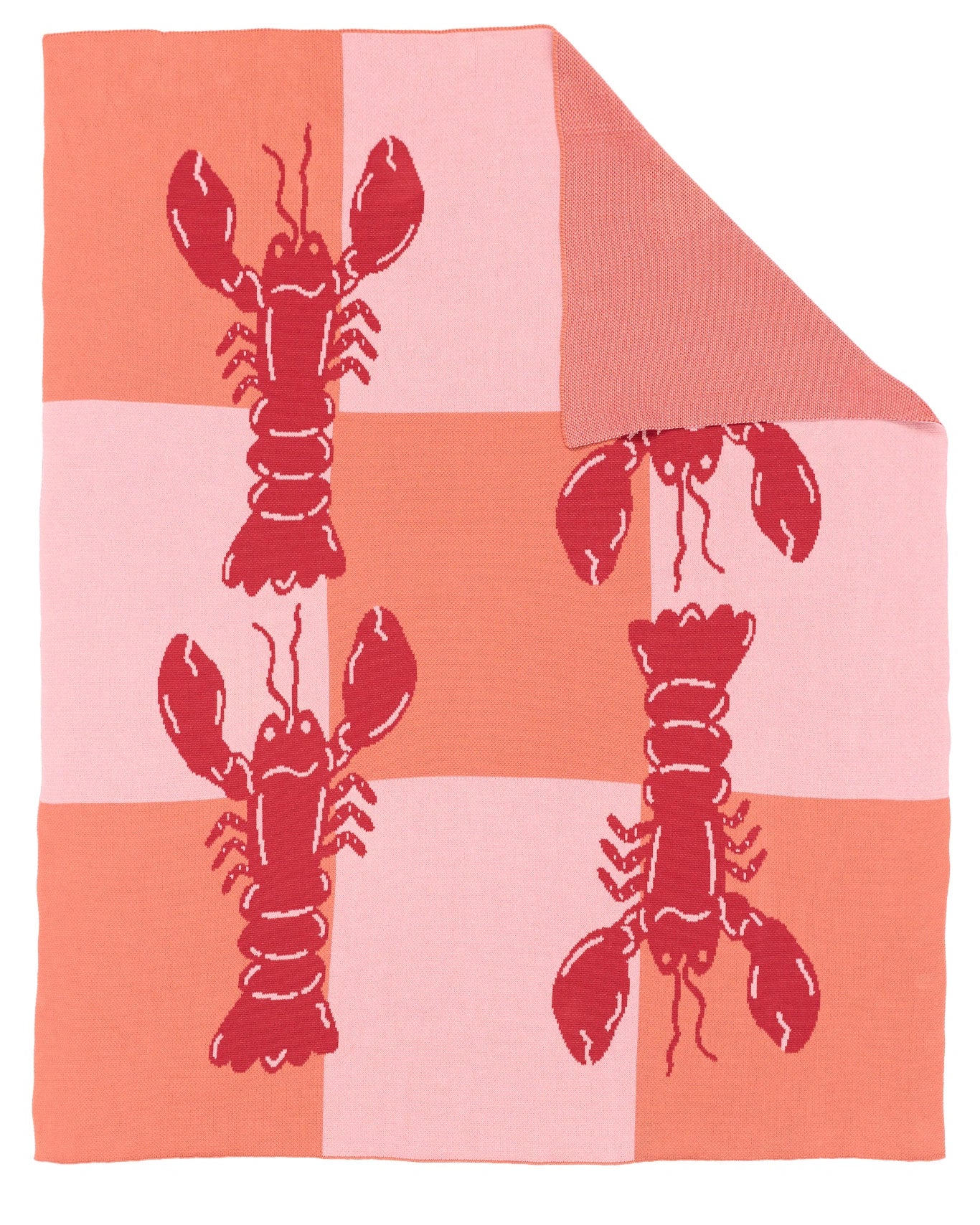 Lobster Tile Knit Blanket