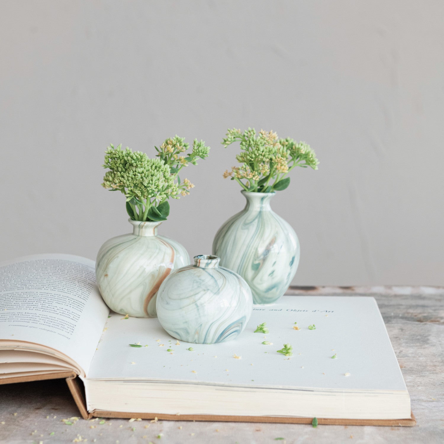 Marbled Stoneware Vases
