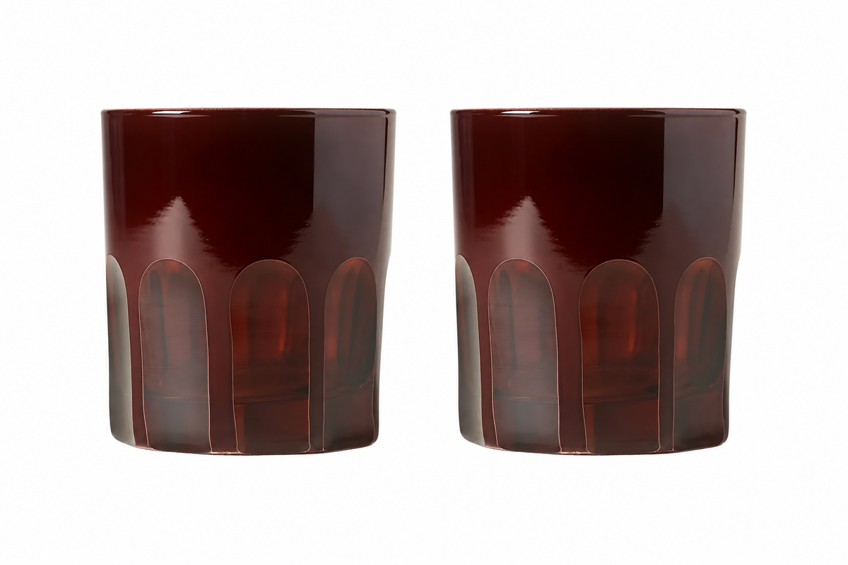 Rialto Glass Old Fashioned Oxblood - Set of 2