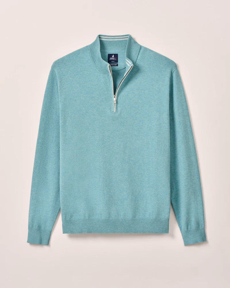 Desmond Plaited Cotton Blend 1/4 Zip Sweater