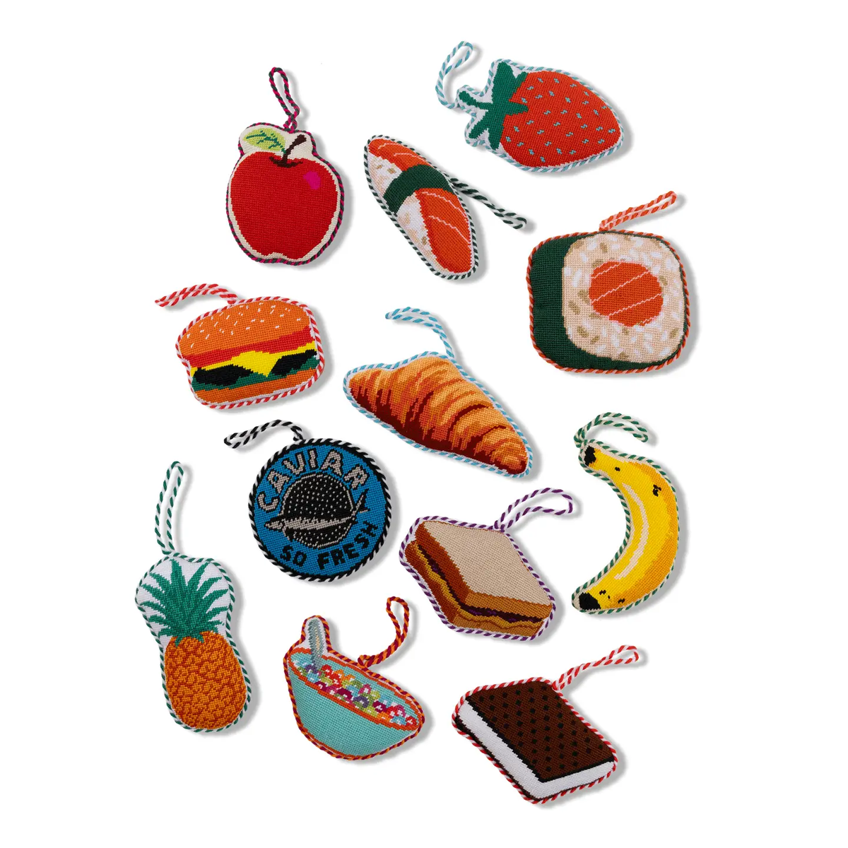 Apple Needlepoint Icon Ornament