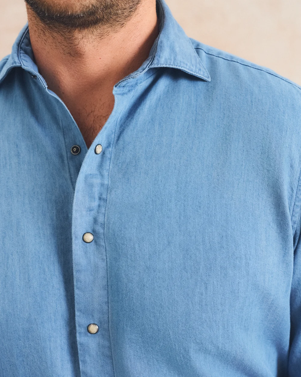 Chambray Snap Top Shelf Button Down