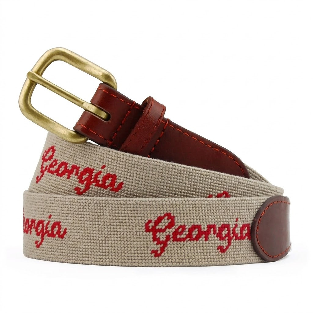 Georgia Script Needlepoint Belt