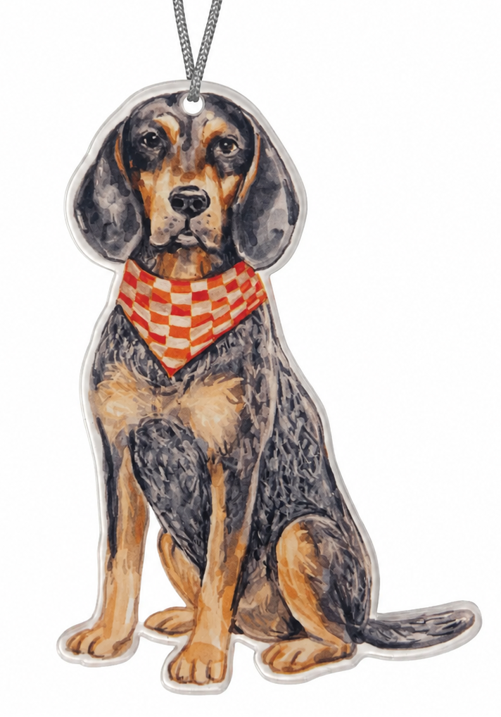 Watercolor Bluetick Coonhound Acrylic Ornament