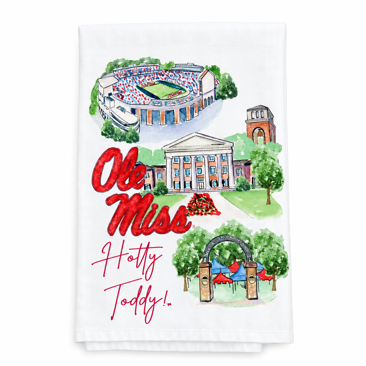Ole Miss Landmark Tea Towel
