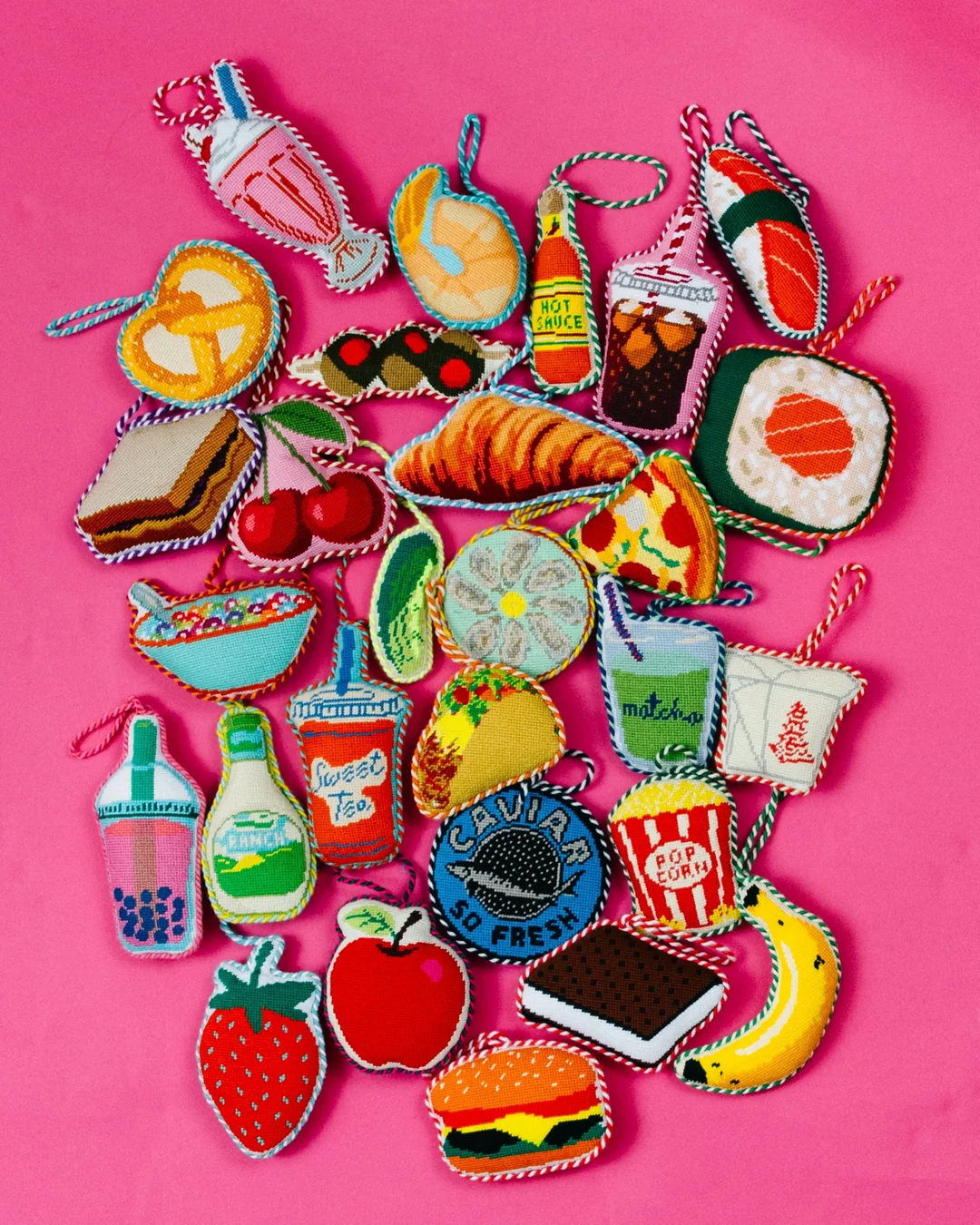 Apple Needlepoint Icon Ornament
