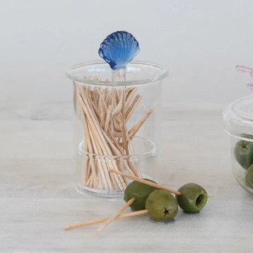 Glass Shell Toothpick Holder