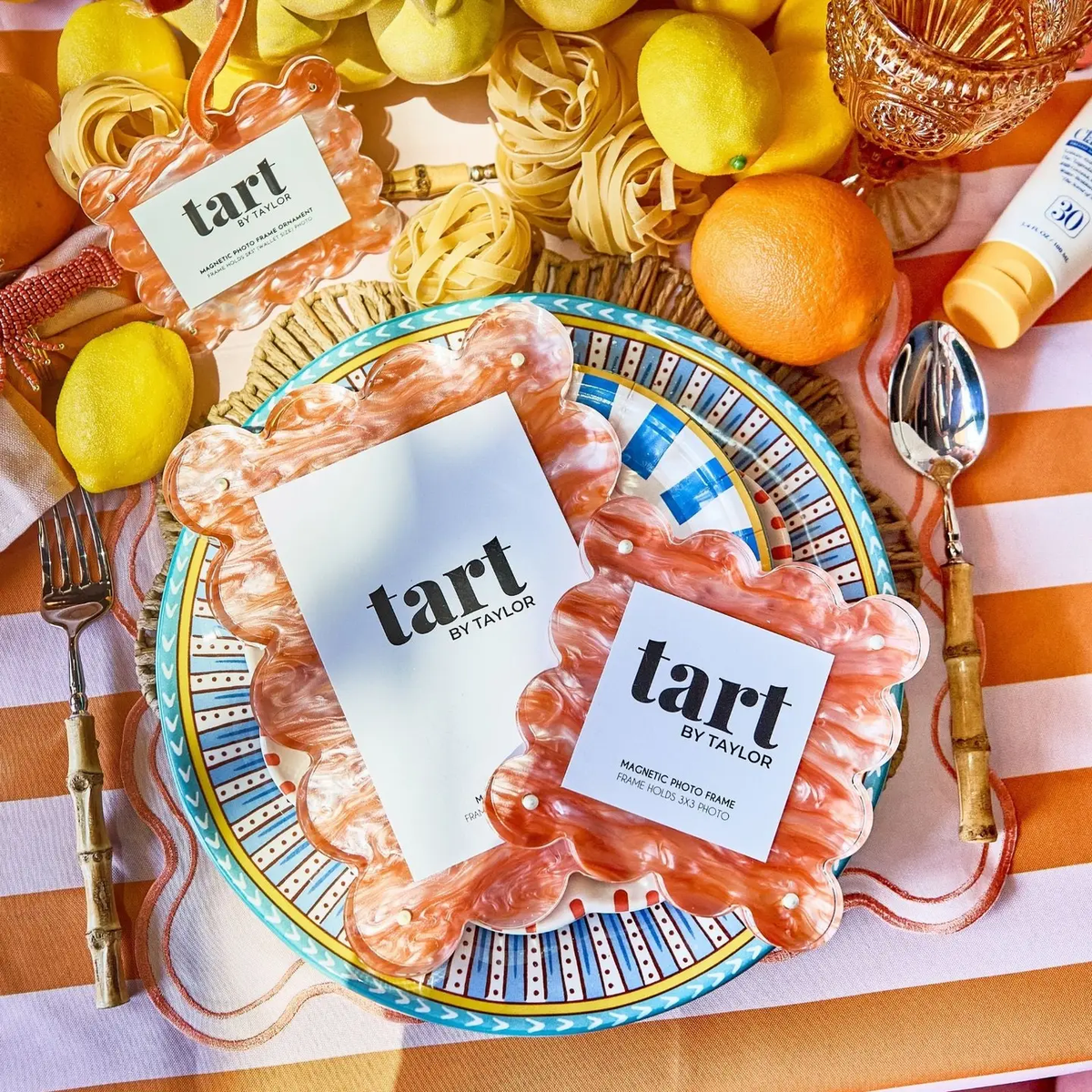 Orange Marbled Mini Acrylic Frame