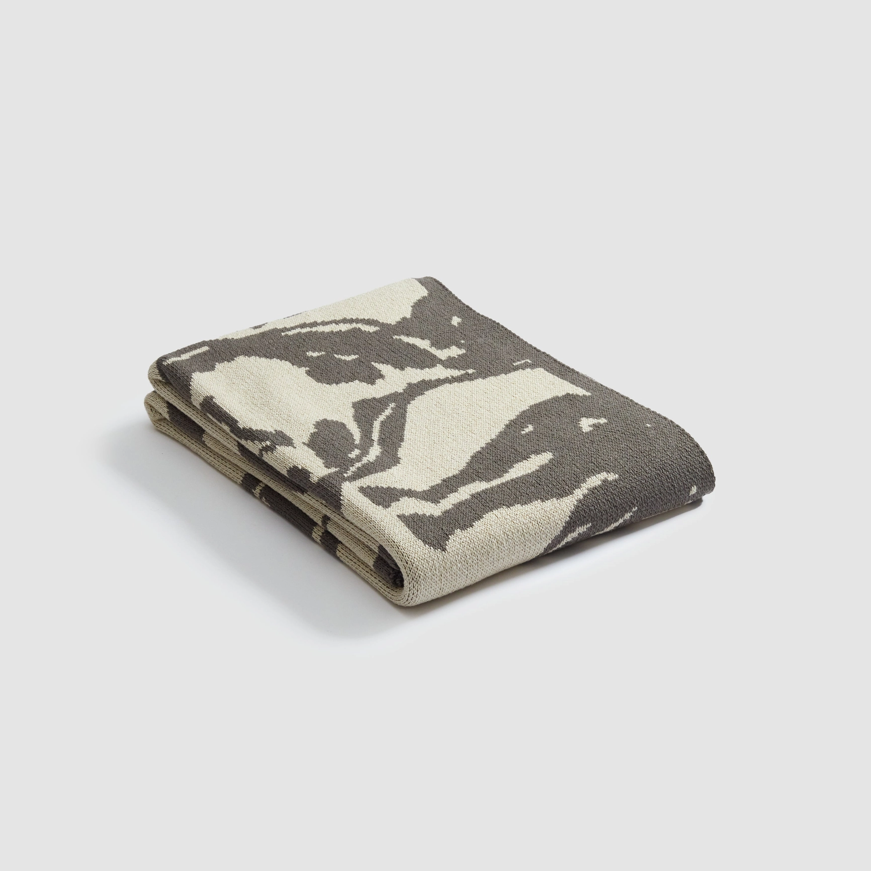 Equestrian Abstract Horse Knit Throw Blanket - Grey