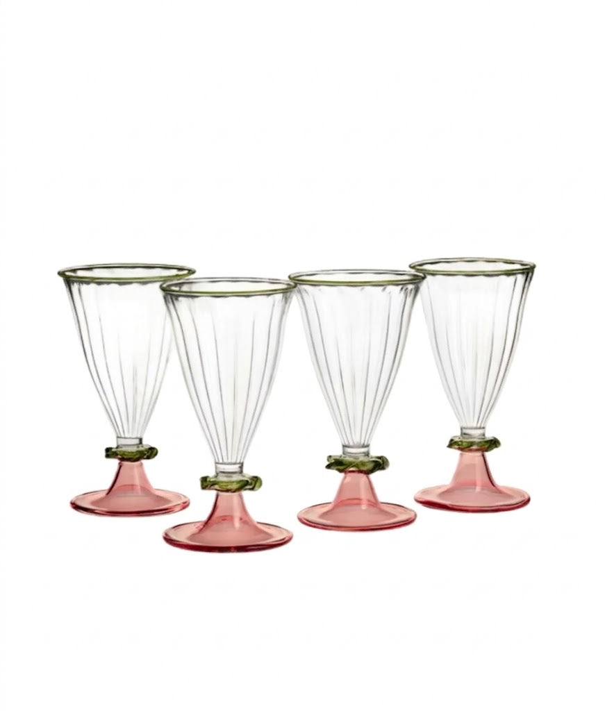 Rose Palace Wine Glasses - Set of 4