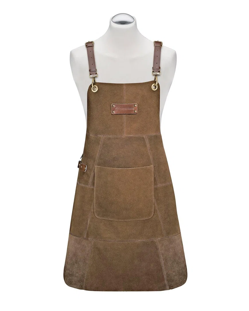 Brown apron on a mannequin against a white background