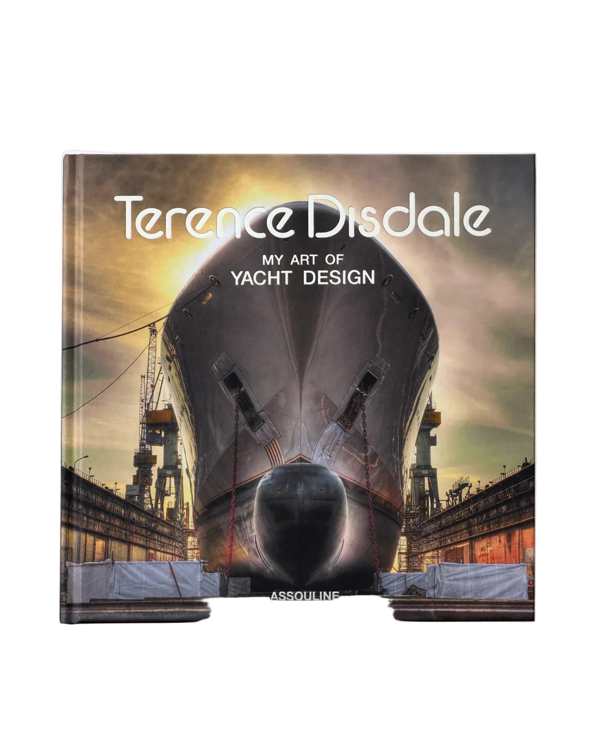 Book cover of 'My Art of Yacht Design' by Terence Disdale with a large yacht image on a white background.