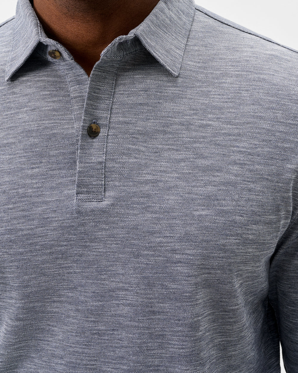 Long Sleeve Slub Pique Polo