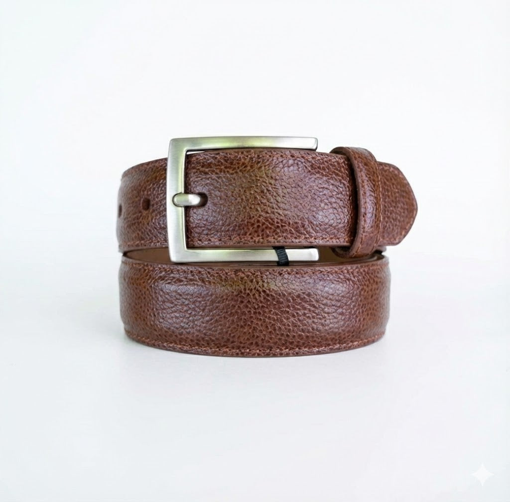 Brown Pebbled Calf Belt
