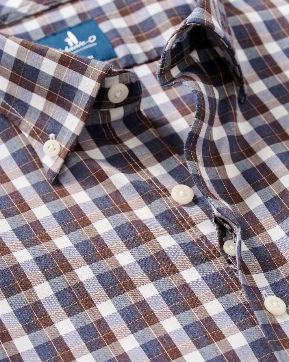 Oak Bluffs Plaid Natural Performance Button Down Shirt