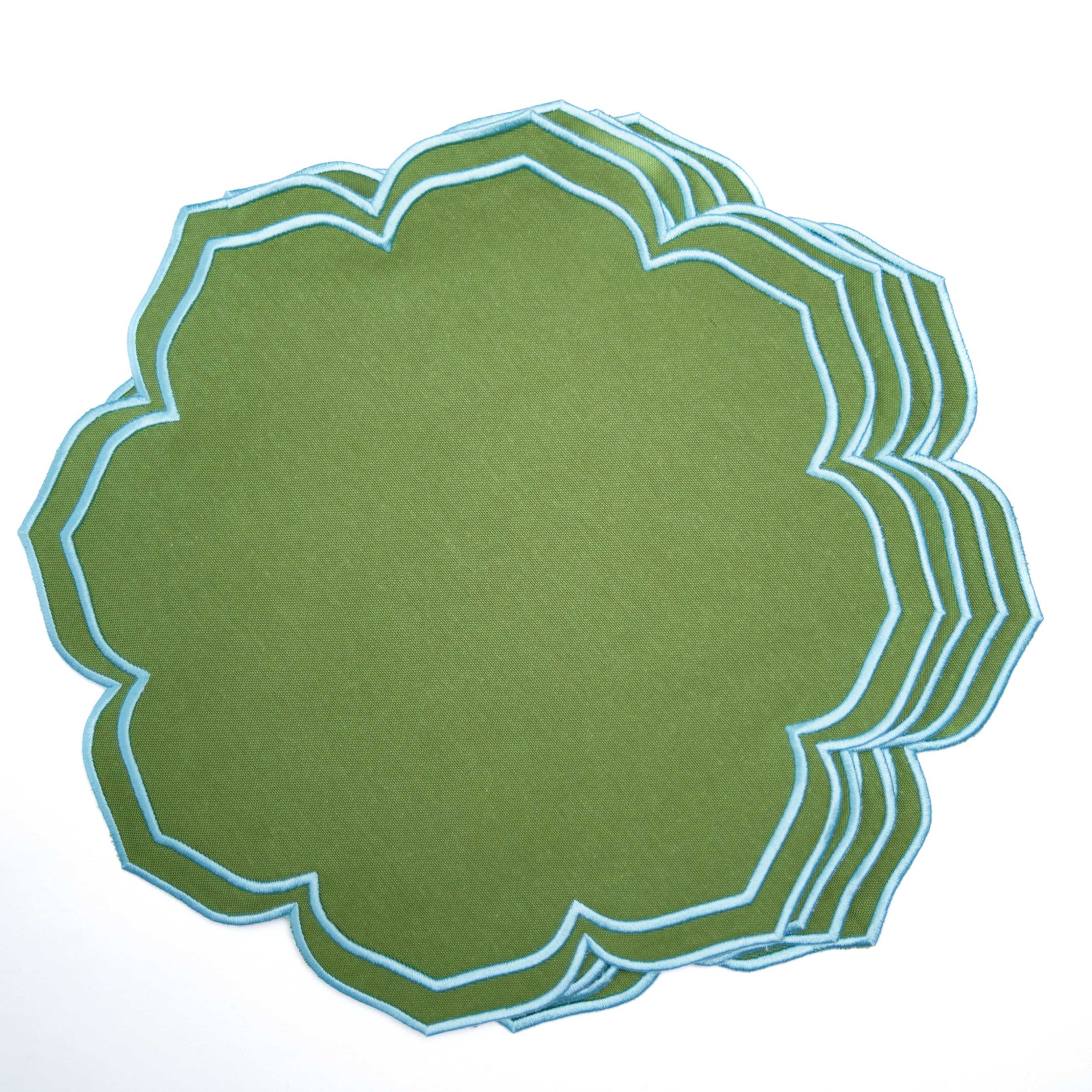 Lumera Green Round Fabric Placemat
