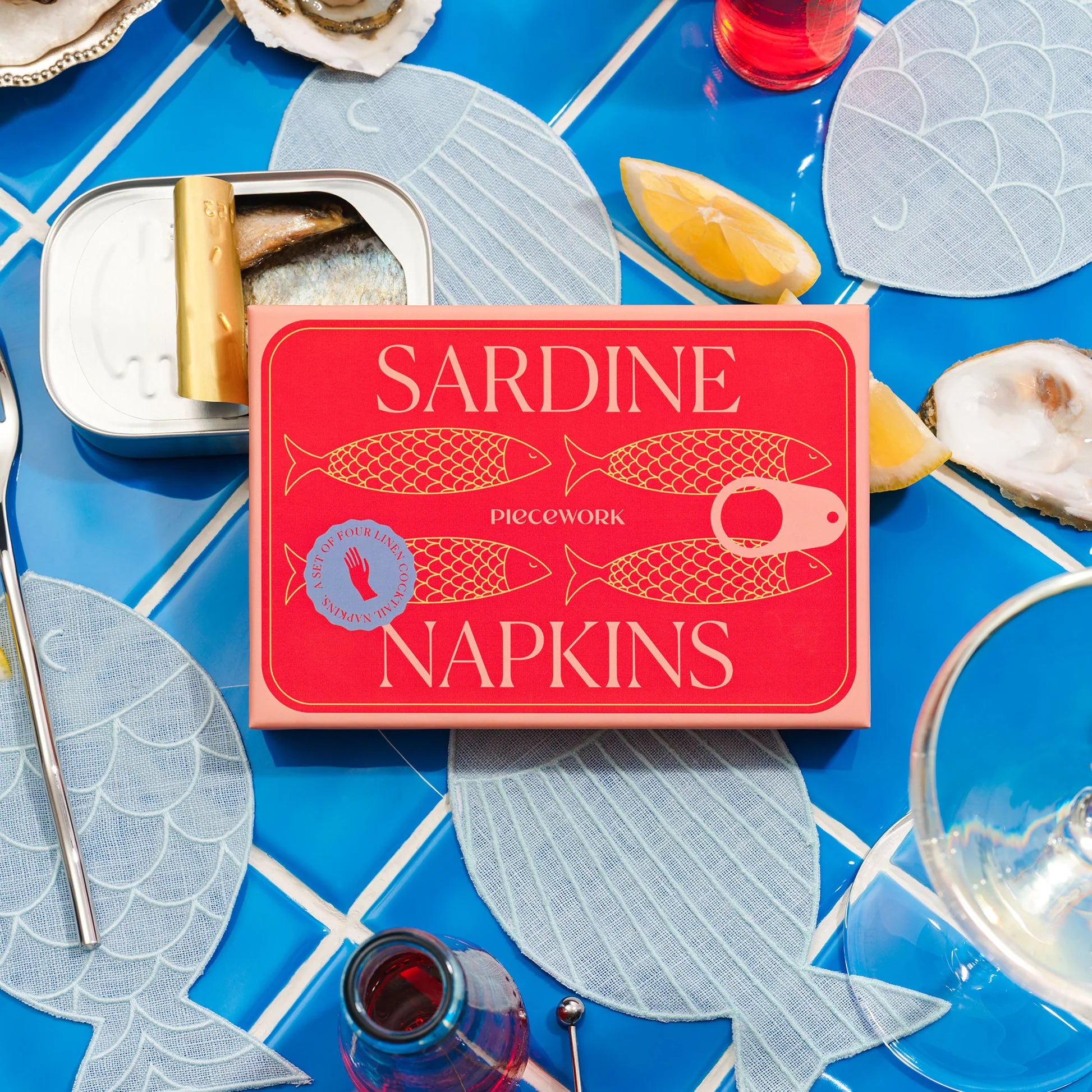 Sardine Cocktail Napkins (Set of Four)