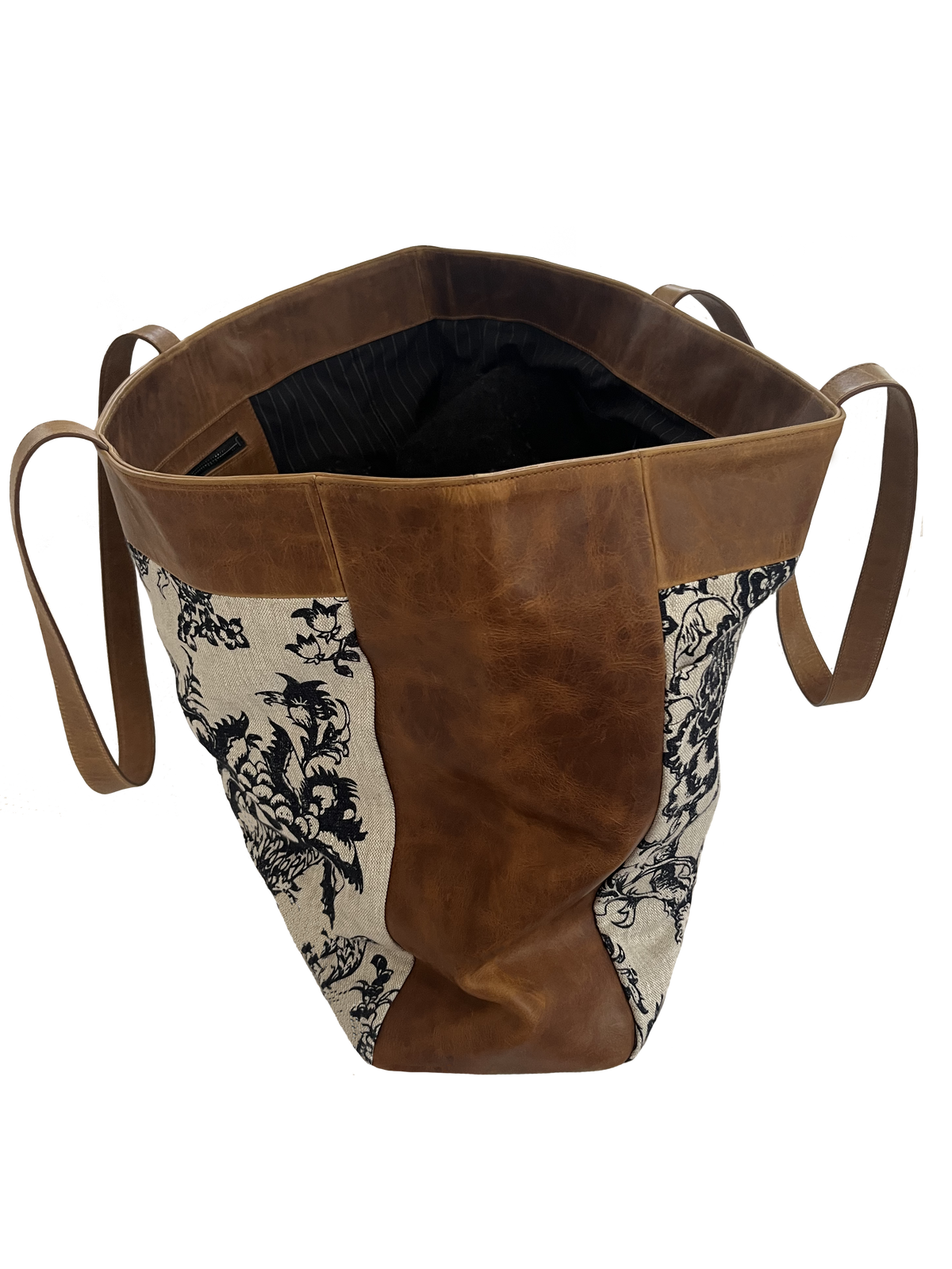 The Floral Linen Saddle Weekender Bag