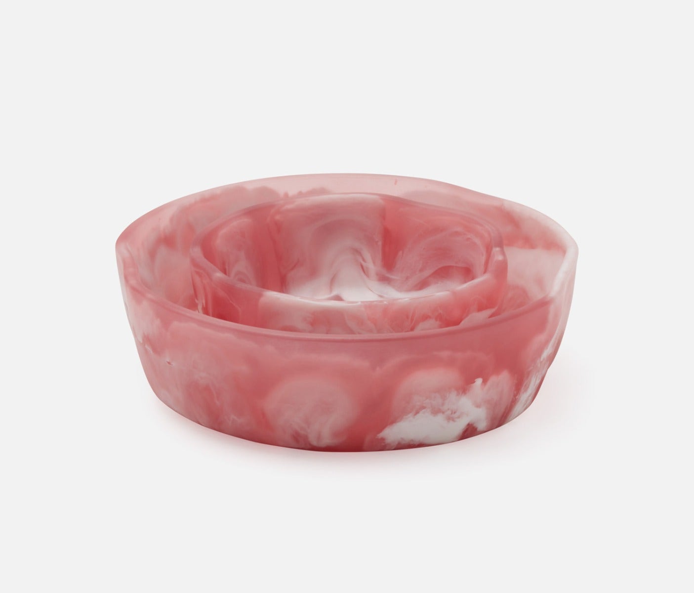 Beatrix Pink Swirled Resin Serving Bowls