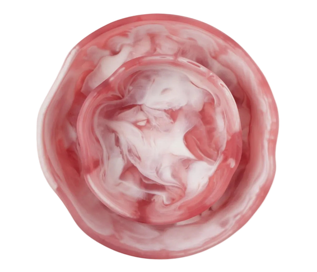 Beatrix Pink Swirled Resin Serving Bowls