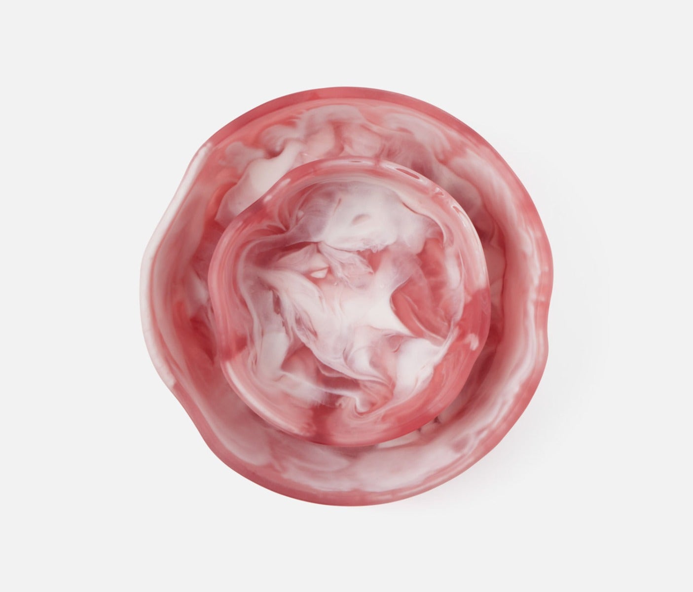 Beatrix Pink Swirled Resin Serving Bowls