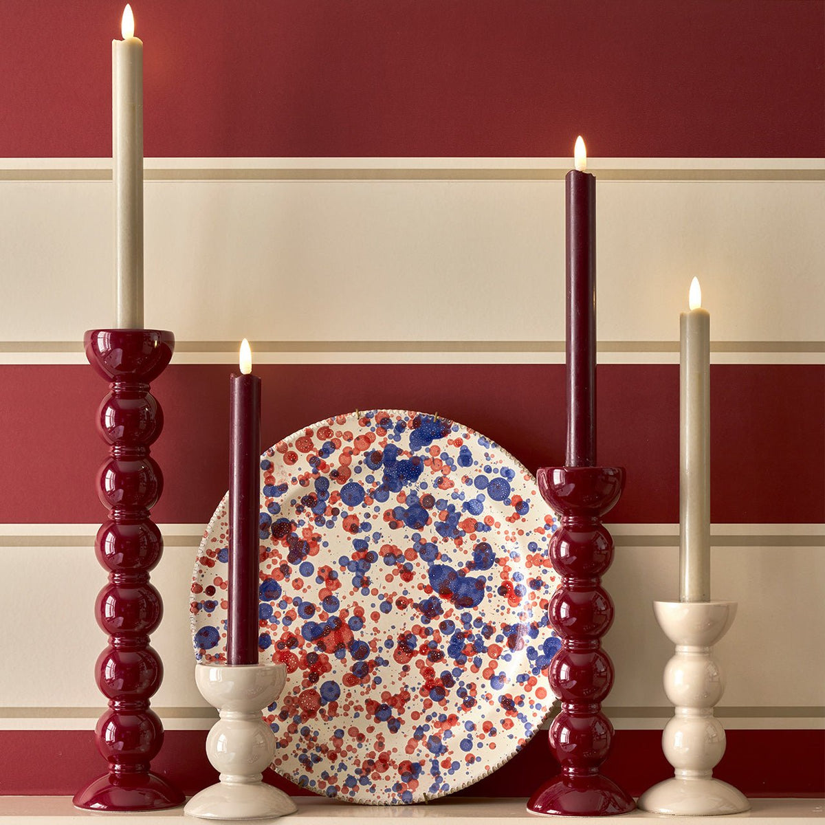 Small Bobbin Candlestick - Cappuccino