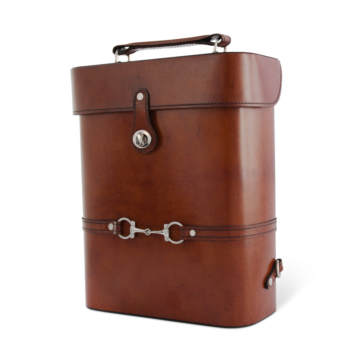 Premium Genuine Leather Double Wine Bottle Carrier