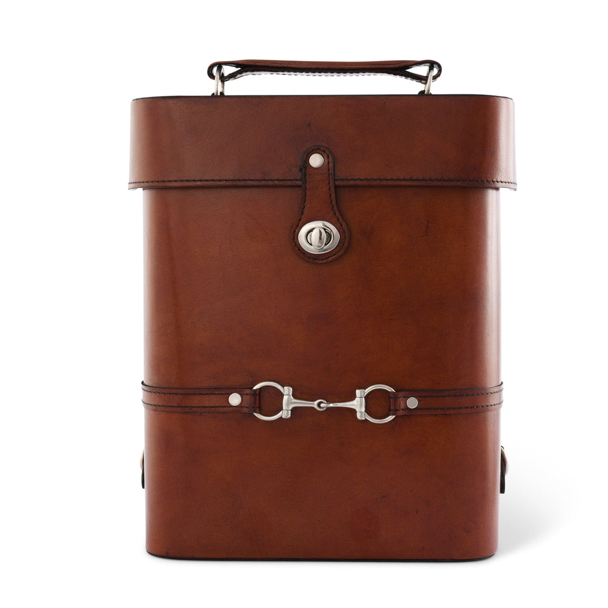 Premium Genuine Leather Double Wine Bottle Carrier